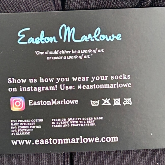 New Easton Marlowe Black 6 Pack of Socks Mens Sz 6-9 - Picture 4 of 5